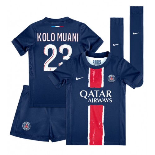 Dres Paris Saint-Germain Randal Kolo Muani #23 Domaci za djecu 2024-25 Kratak Rukav (+ kratke hlače)